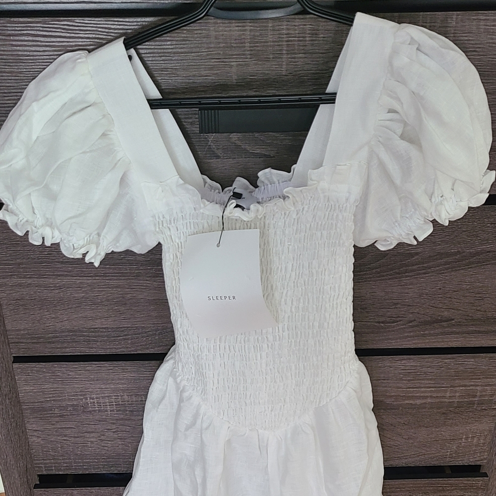 NWT Sleeper Belle Linen Dress with Hair Bow